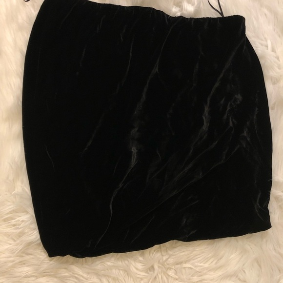 Theory Hailey W Skirt Black Velvet Asymmetrical Hem - Picture 8 of 11